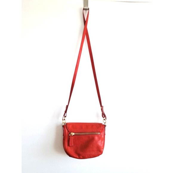 J.Crew Womens Saddlebag Red Orange 100% Leather Crossbody Purse Pre-owned - Picture 13 of 13